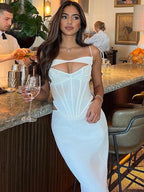 Zenob Ivory Corset Maxi Dress aclosy