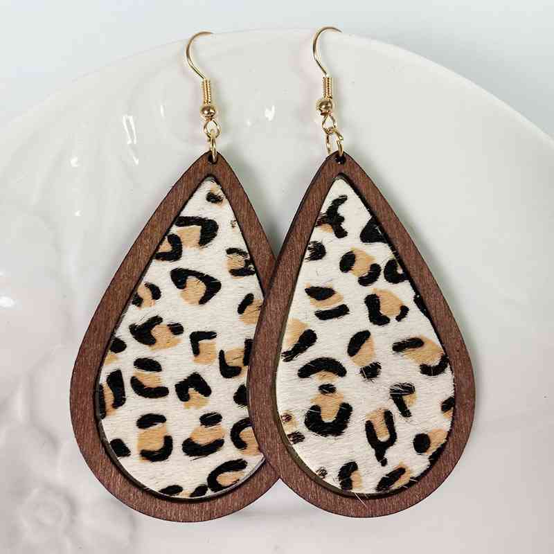 Teardrop Shape Wooden Dangle Earrings Trendsi