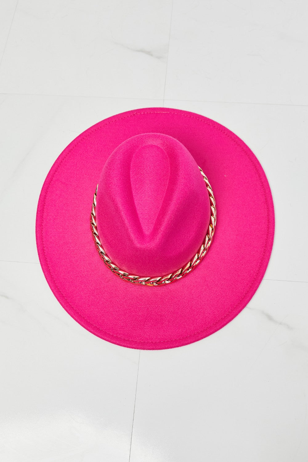 Fame Keep Your Promise Fedora Hat in Pink Trendsi