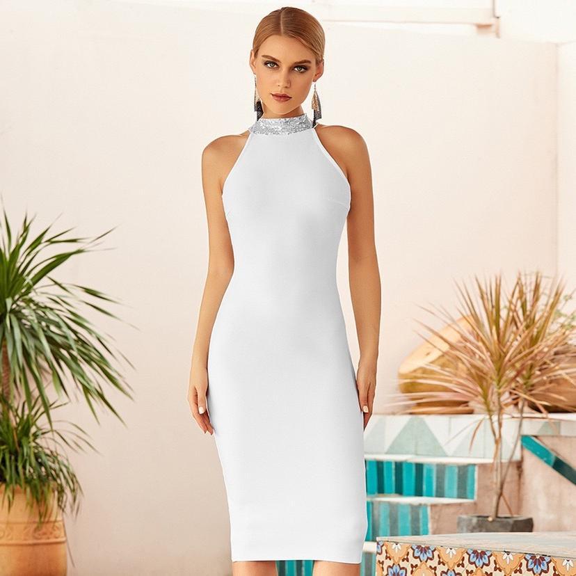 YSLA White Bandage Club Dress aclosy