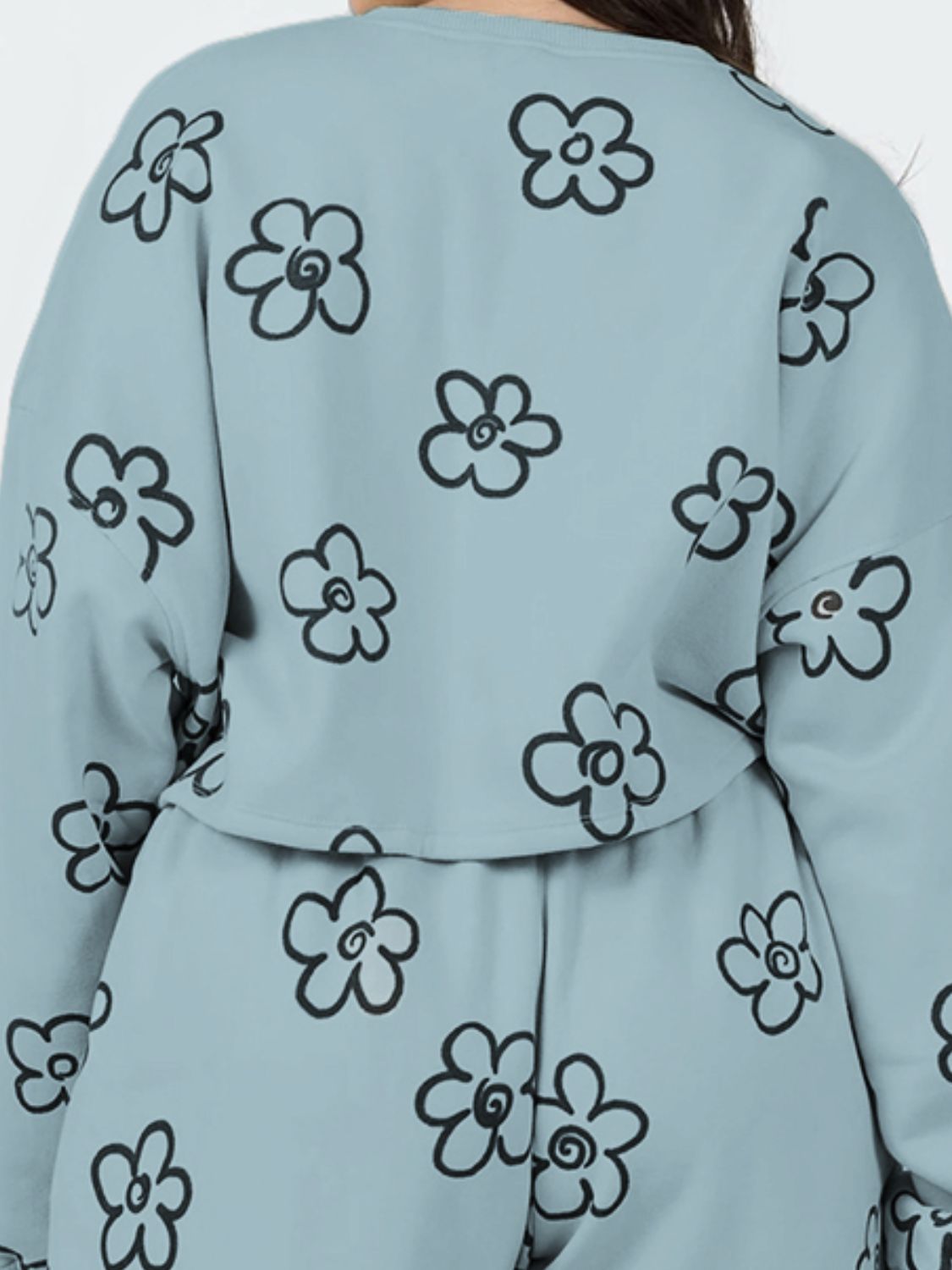 Floral Dropped Shoulder Sweatshirt and Shorts Set Trendsi