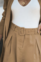 Longline Blazer and Shorts Set with Pockets Trendsi