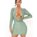 Mini Swing Collar Dress-Party aclosy