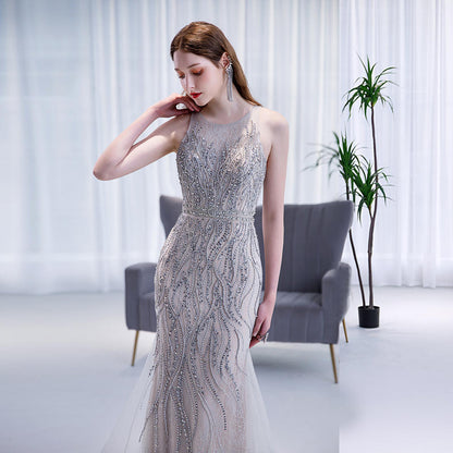 High End Light Luxury Small Crowd Fishtail Evening Dress aclosy