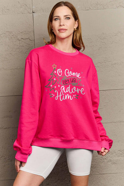 Simply Love Full Size Letter Graphic Long Sleeve Sweatshirt Trendsi