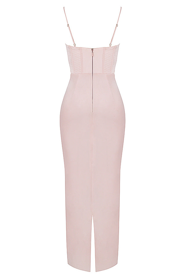 Satin Sling Strapless Slim Bag Hip Skirt ACLOSY