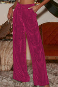 Double Take Loose Fit High Waist Long Pants with Pockets Trendsi