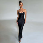 Hip Wrap Long Dress Slim Backless Waist aclosy