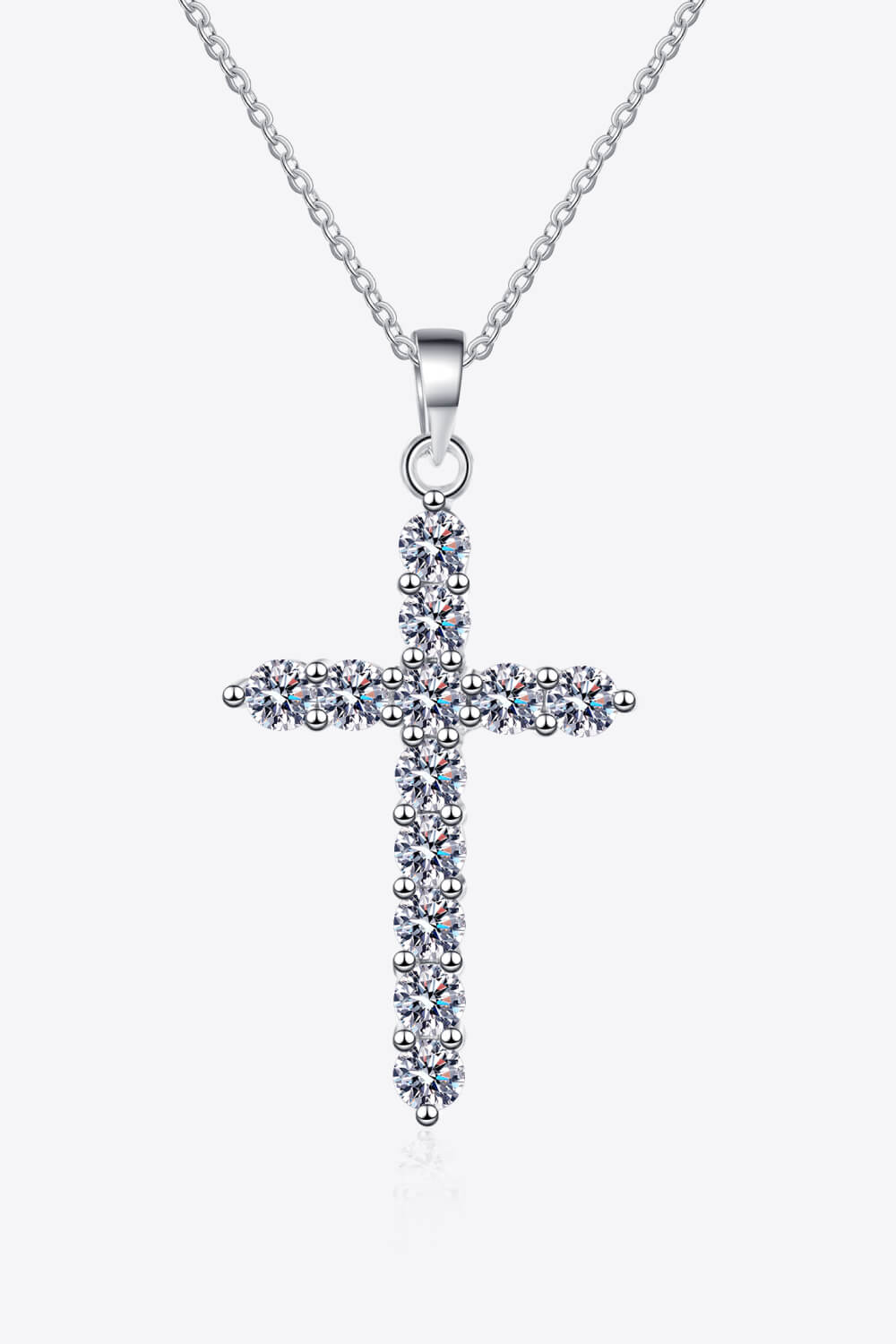 925 Sterling Silver Cross Moissanite Necklace Trendsi