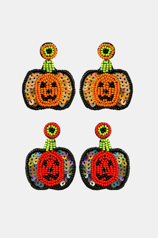 Pumpkin Shape Beaded Dangle Earrings Trendsi