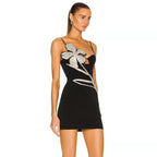 Barabal Diamonate Mini Bandage Dress aclosy