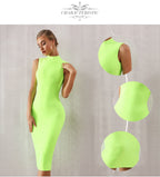 Sleeveless slim midi dress aclosy