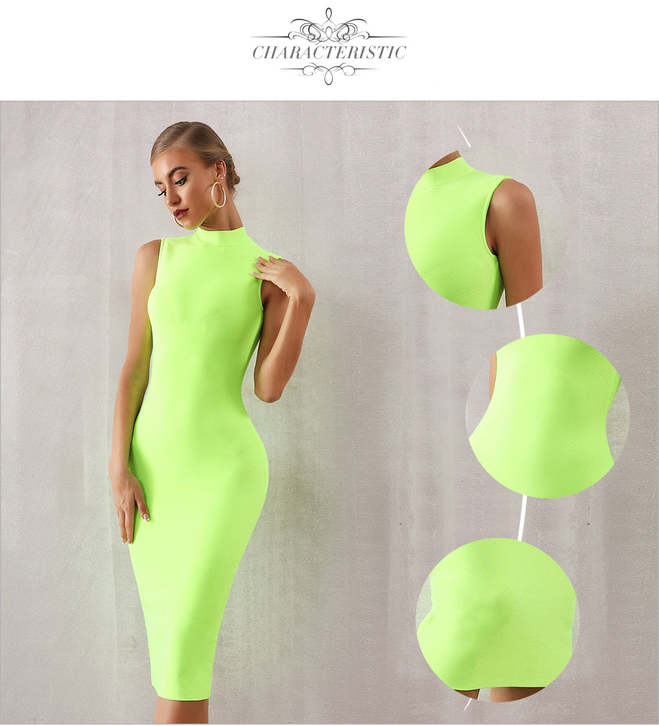 Sleeveless slim midi dress aclosy