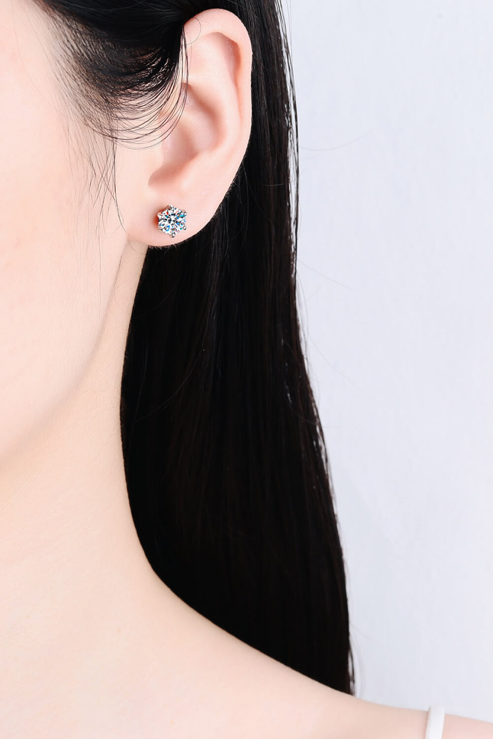 Inlaid Moissanite Stud Earrings Trendsi