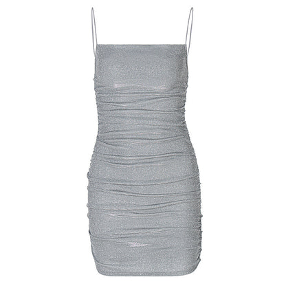 Elen Mini Party Dress-Silver aclosy