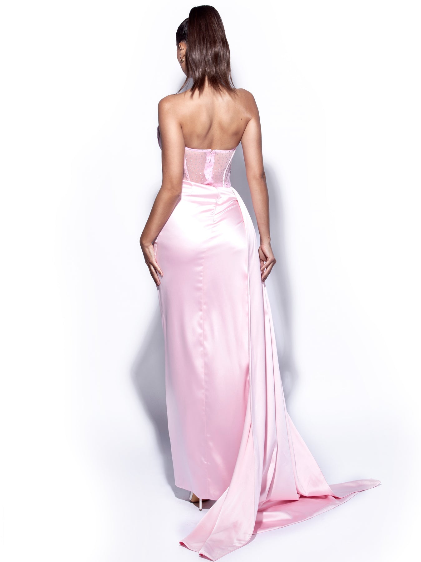 Long Evening Dress With Bra And Diamond Ironing Aclosy