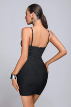 Barabal Diamonate Mini Bandage Dress aclosy