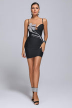 Barabal Diamonate Mini Bandage Dress aclosy