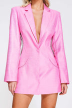 Open Back Slit Mini Blazer Dress Trendsi