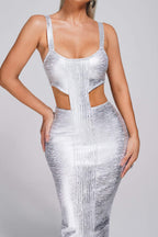 Kit Metallic Midi Bandage Dress aclosy
