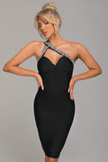 Crystal cocktail Dress-Black aclosy