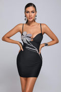 Barabal Diamonate Mini Bandage Dress aclosy