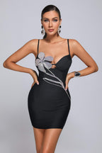 Barabal Diamonate Mini Bandage Dress aclosy