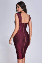 Glitter Crisscross Low Back Bandage Dress Trendsi
