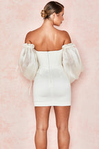 OFF-SHOULDER SATIN CORSET DRESS New In