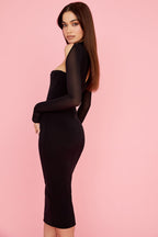 Alyia Mesh Corset Midi Bandage Dress ACLOSY