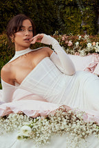 Women's Mesh Aclosy Corset Midi Dress ACLOSY