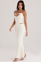 Zenob Ivory Corset Maxi Dress aclosy