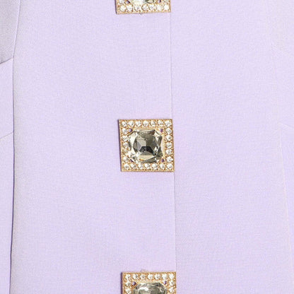 Elegant Light Purple Button Detachable Jacket aclosy