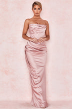 AERIKA SATIN STRAPLESS GOWN aclosy