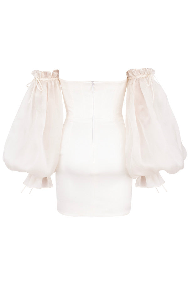 OFF-SHOULDER SATIN CORSET DRESS New In