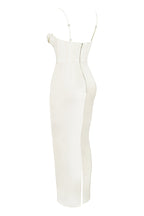 Ivory Corset Maxi Dress-Pink aclosy