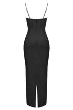 Ivory Corset Maxi Dress-Black aclosy
