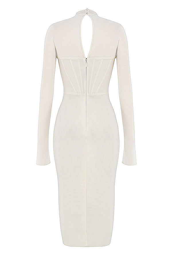 Women's Mesh Aclosy Corset Midi Dress ACLOSY