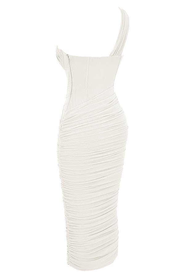 Cutout One-Shoulder Midi Bandage Dress Trendsi