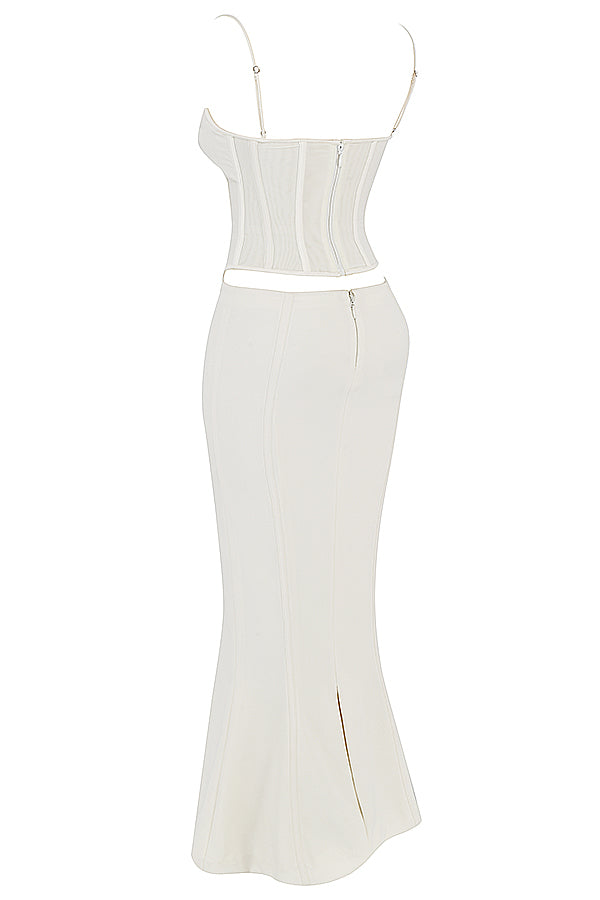 Zenob Ivory Corset Maxi Dress aclosy