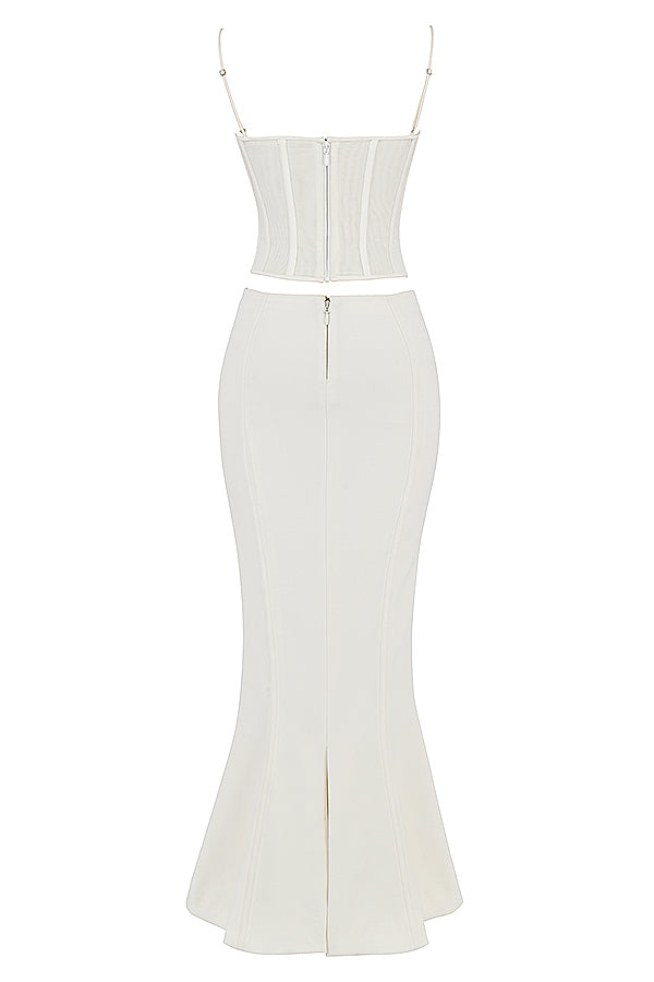 Zenob Ivory Corset Maxi Dress aclosy
