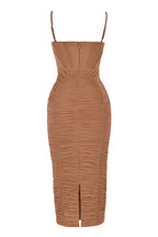 LEMILY MOCHA CORSET MAXI DRESS aclosy