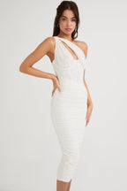 Lemily Cutout One-Shoulder Midi Bandage Dress Trendsi