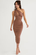 Lemily Cutout One-Shoulder Midi Bandage Dress Trendsi