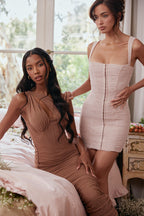 Winy Cutout One-Shoulder Midi Bandage Dress-Lem Trendsi