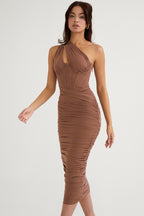 Lemily Cutout One-Shoulder Midi Bandage Dress Trendsi